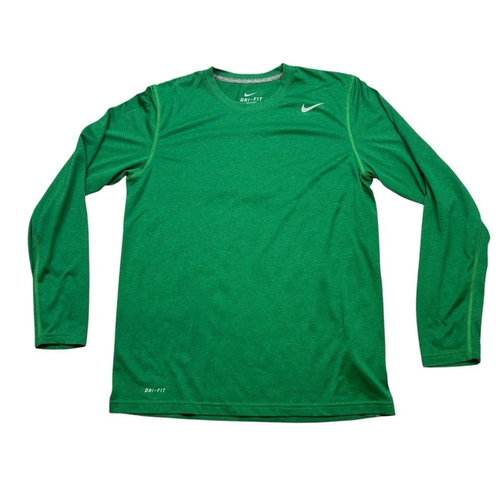 Mens Nike Dri-Fit‎ Legend Green Heather Long Sleeve Top Size ‘Medium